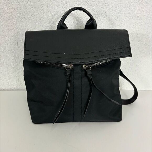 Botkier Black Faux Leather and Nylon Small Backpack - Picture 1 of 5